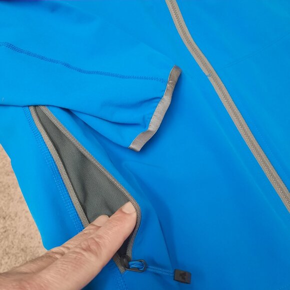 Eddie Bauer First Ascent Men’s Large Blue Technical Softshell Hooded Jacket - Picture 7 of 11